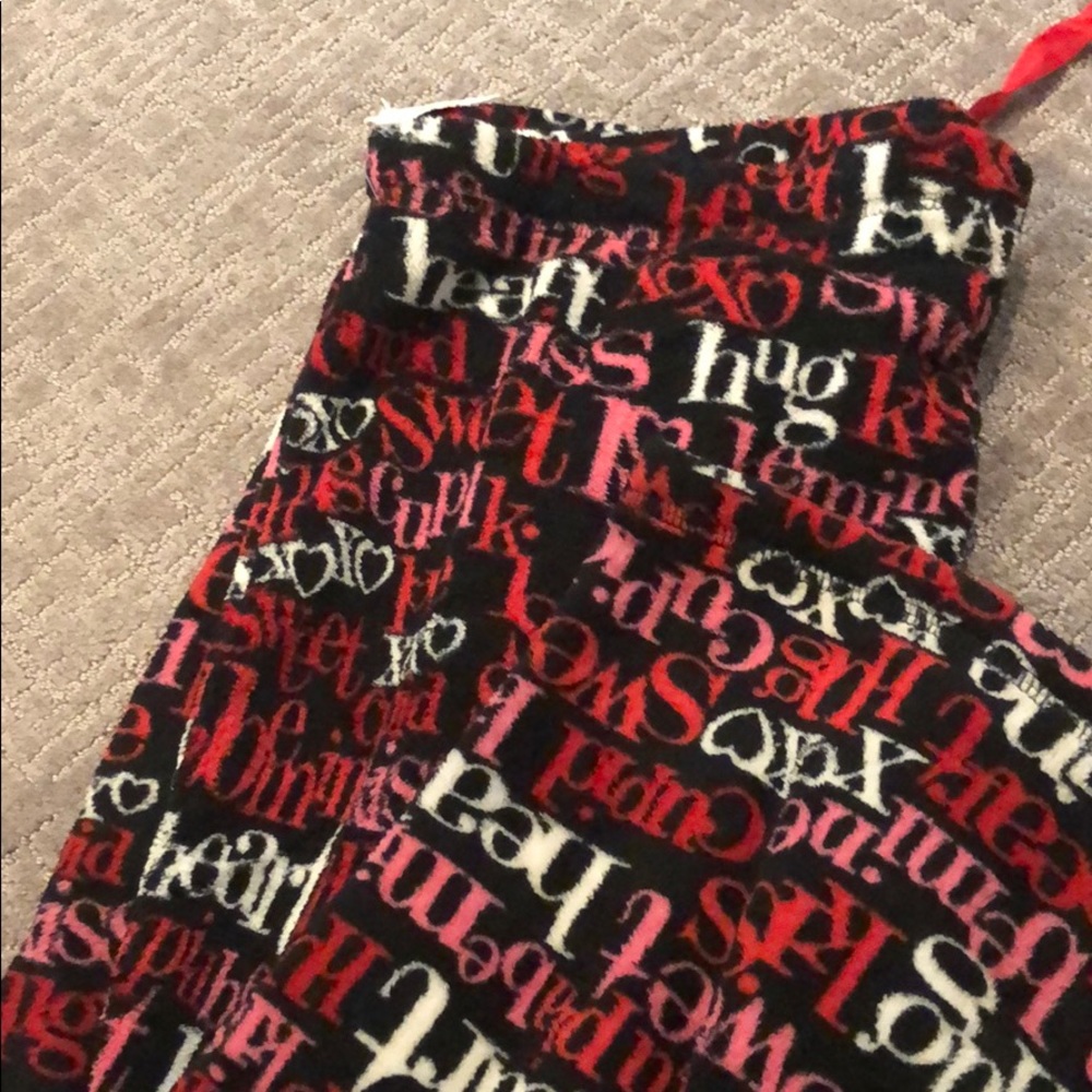 Fuzzy soft Valentine’s Day pj bottoms